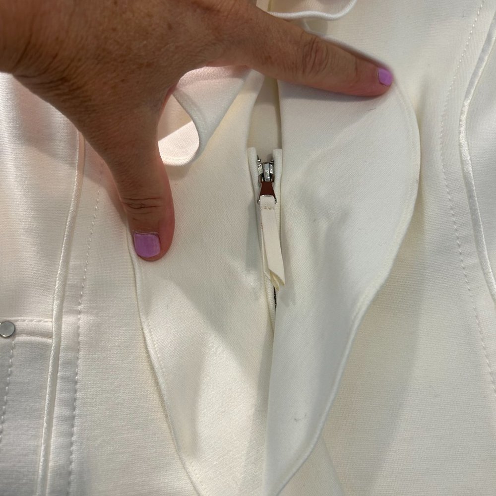 COPY - Ruffle-Front Ponte Jacket - Picture 9 of 13